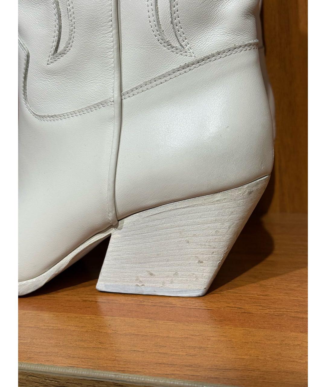 ELENA IACHI Белые кожаные полусапоги, фото 4