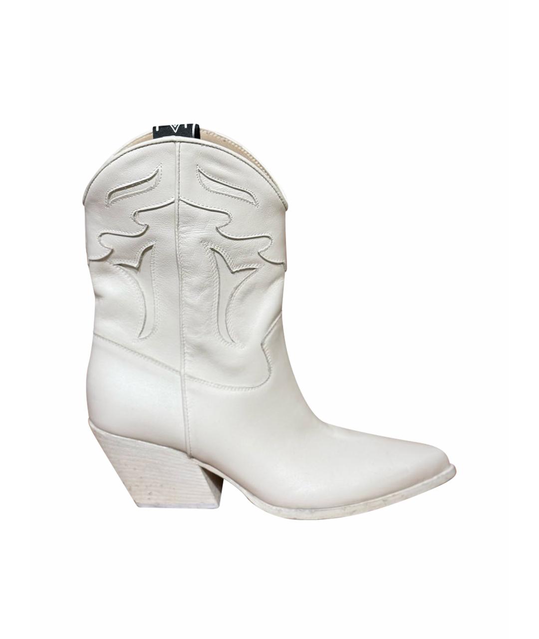 ELENA IACHI Белые кожаные полусапоги, фото 1