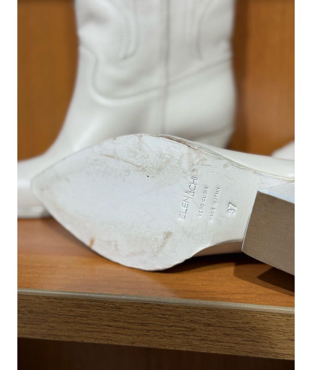 ELENA IACHI Белые кожаные полусапоги, фото 5