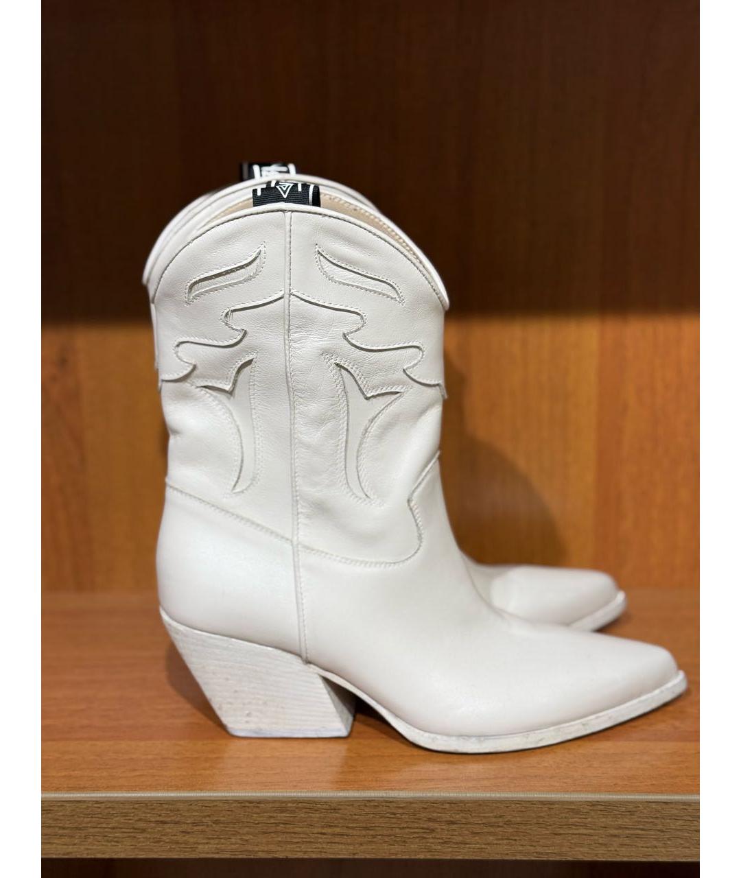ELENA IACHI Белые кожаные полусапоги, фото 7