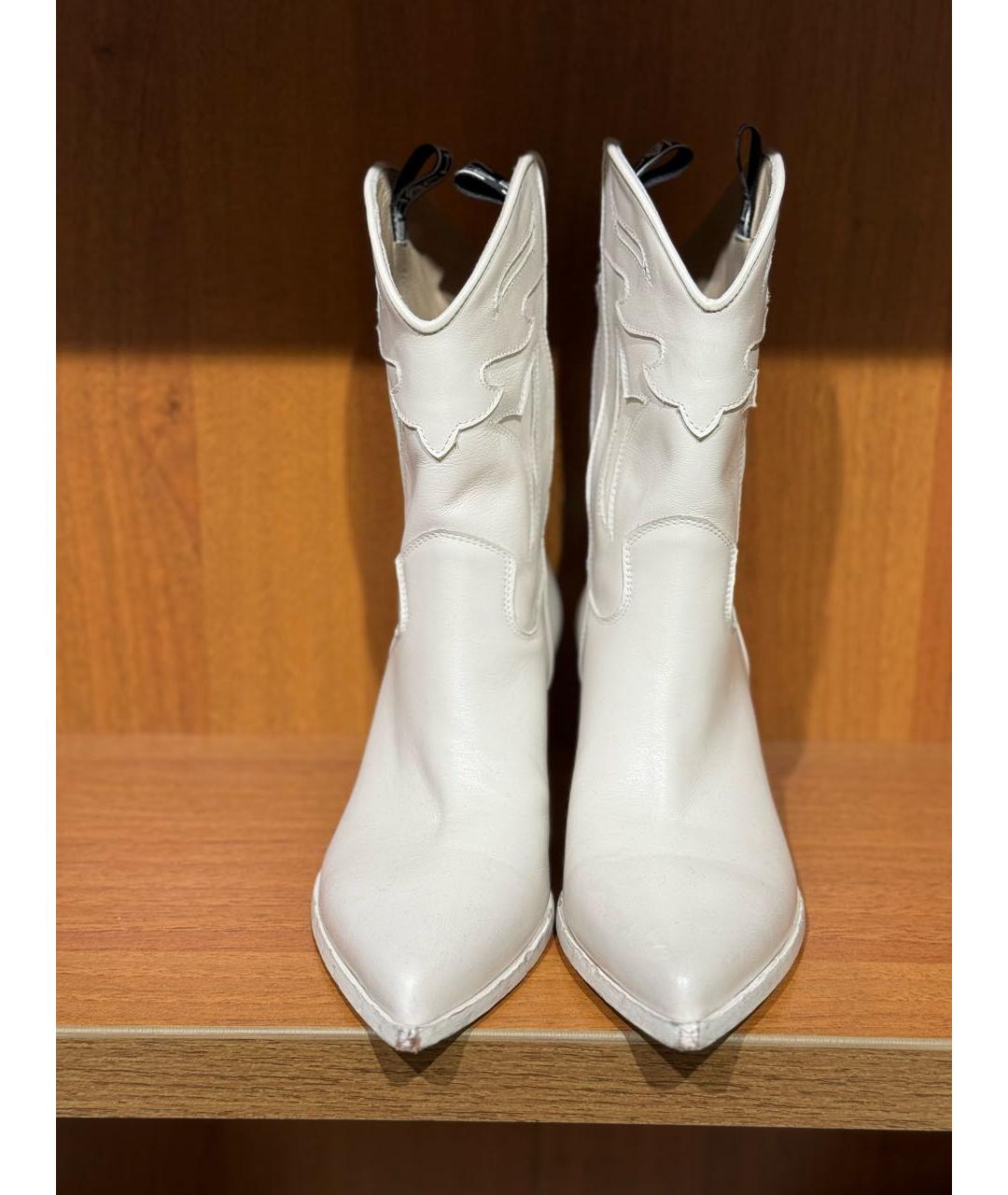 ELENA IACHI Белые кожаные полусапоги, фото 3