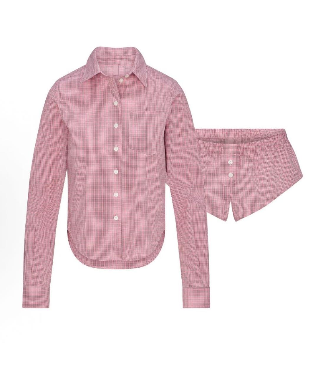 SKIMS Розовая хлопковая пижама, фото 7