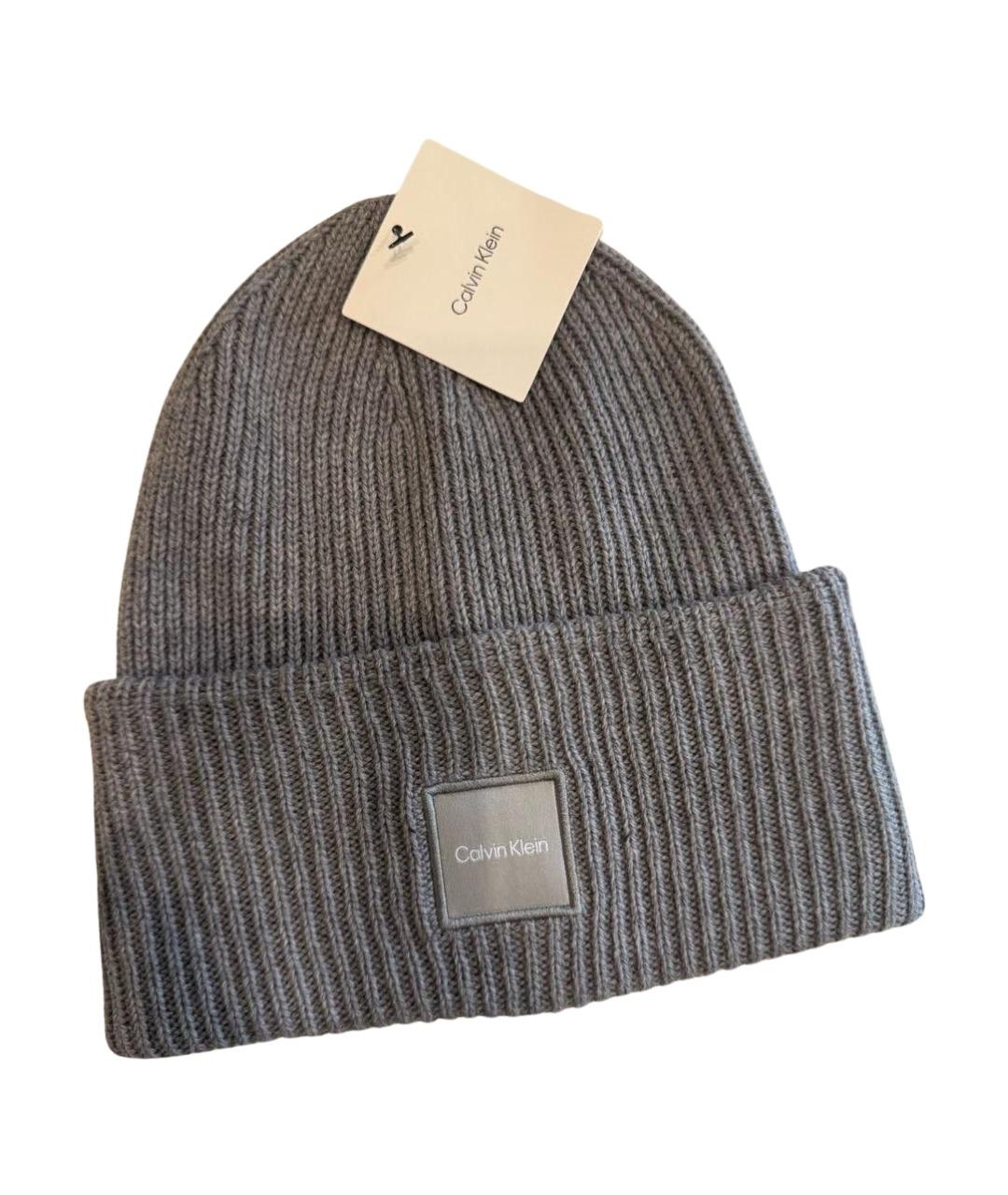 CALVIN KLEIN Серая синтетическая шапка, фото 6