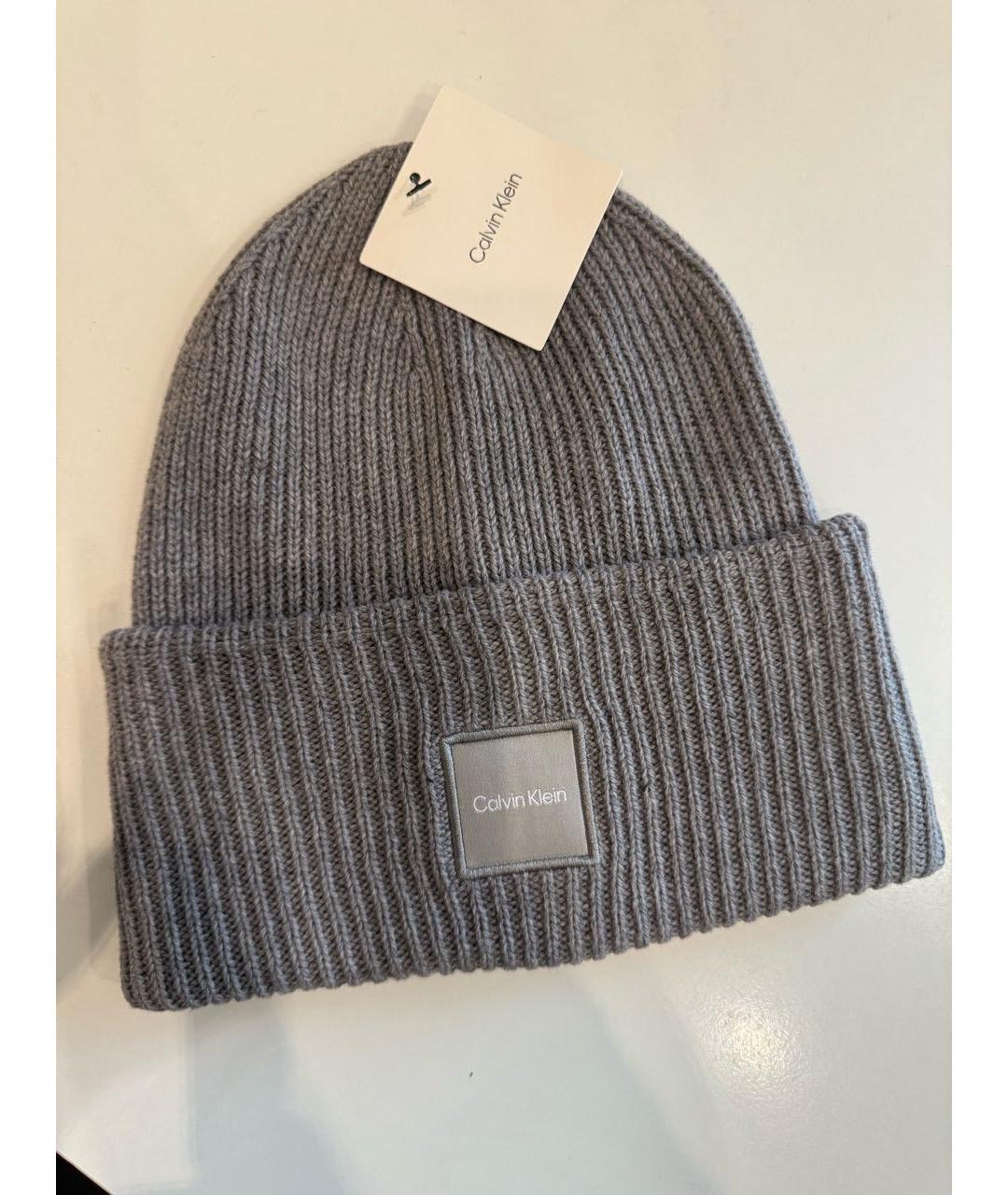 CALVIN KLEIN Серая синтетическая шапка, фото 5