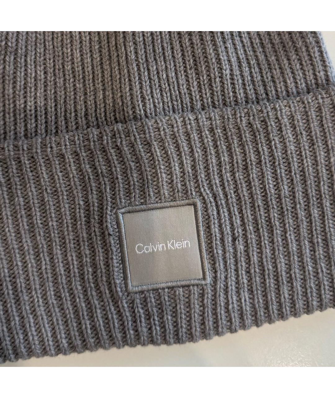 CALVIN KLEIN Серая синтетическая шапка, фото 3