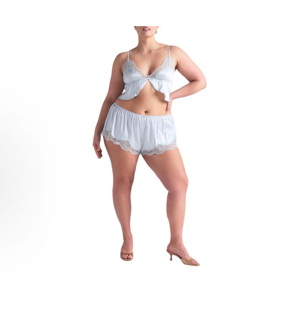 SKIMS Белая атласная пижама, фото 4