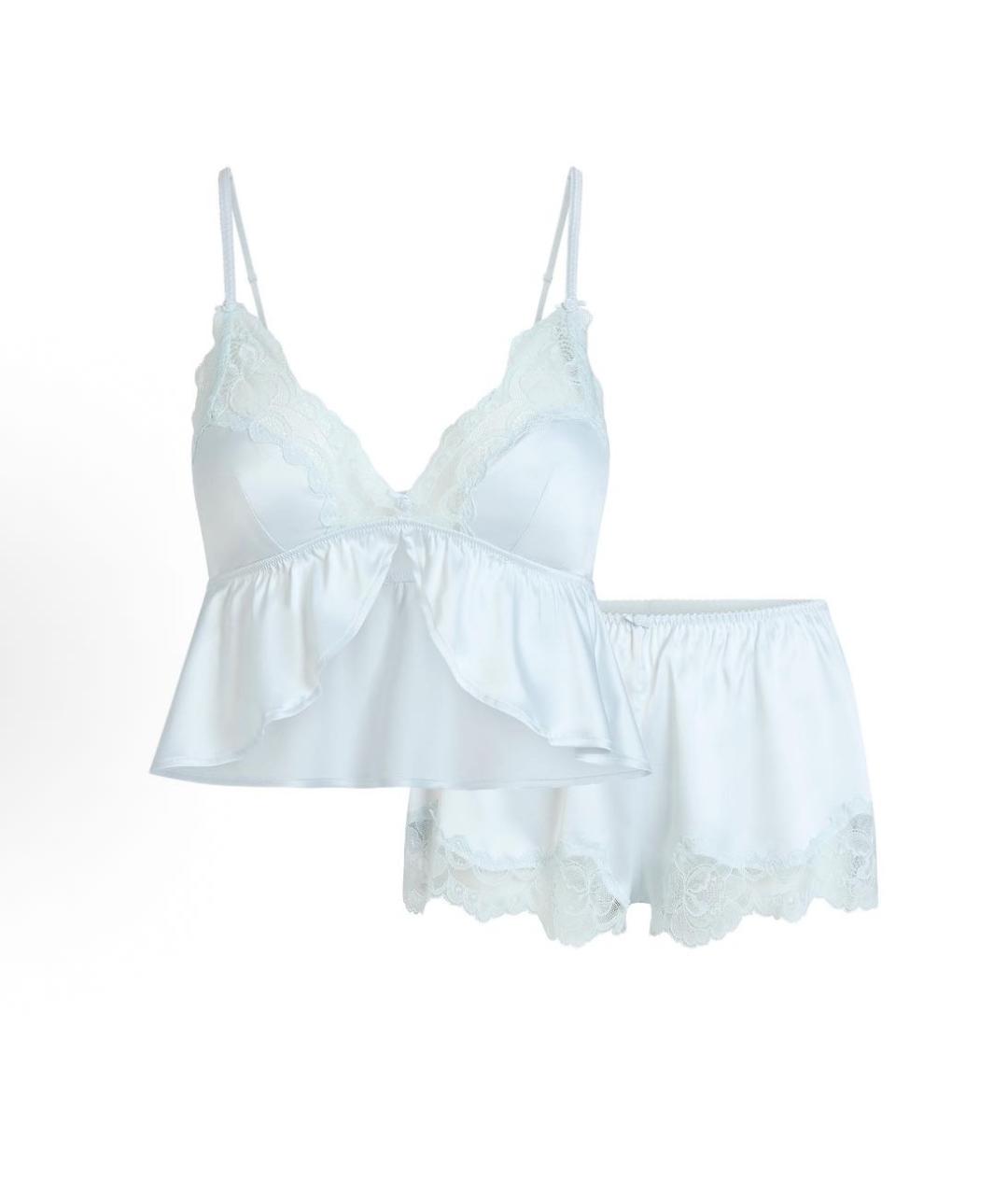 SKIMS Белая атласная пижама, фото 6