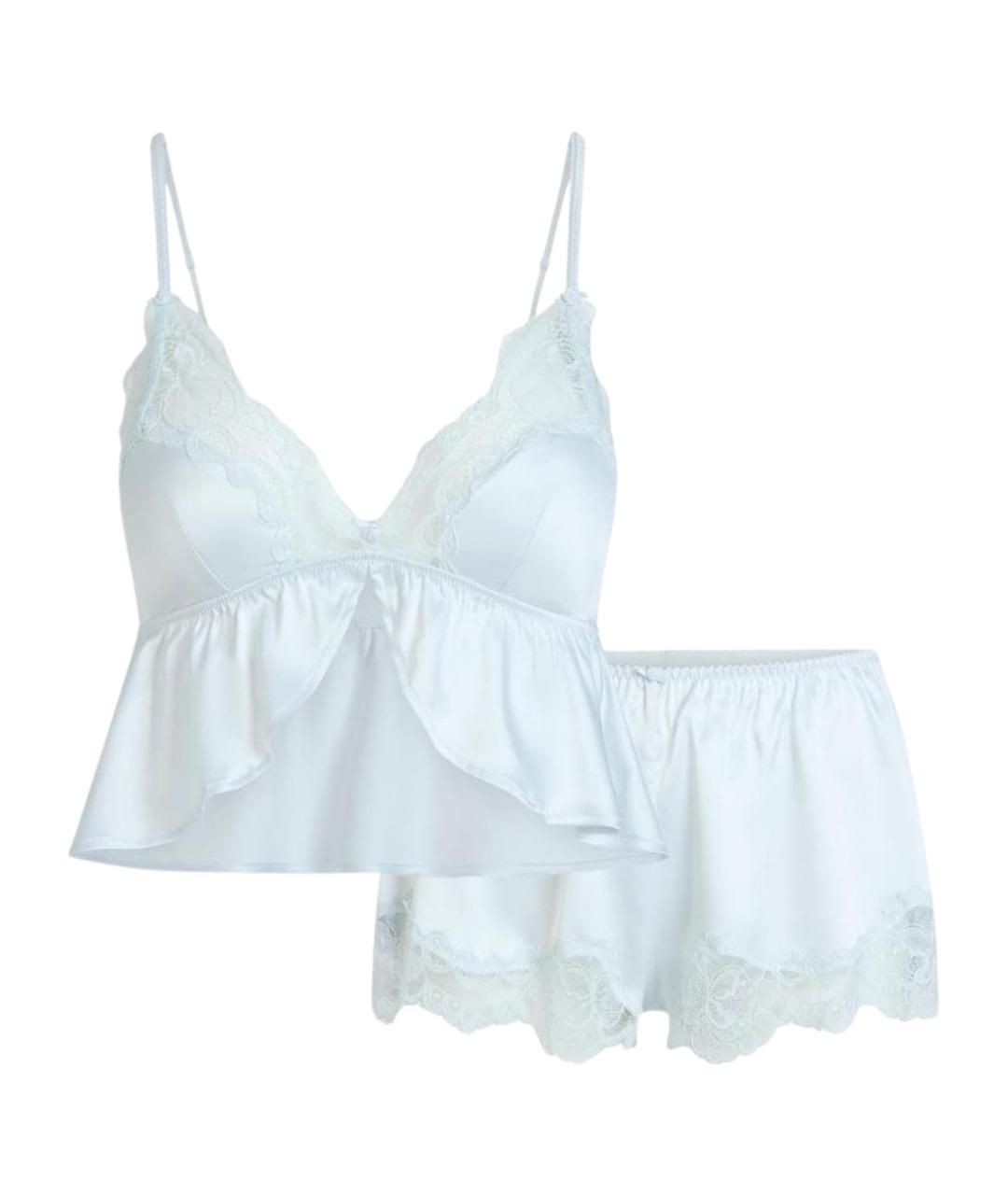 SKIMS Белая атласная пижама, фото 1