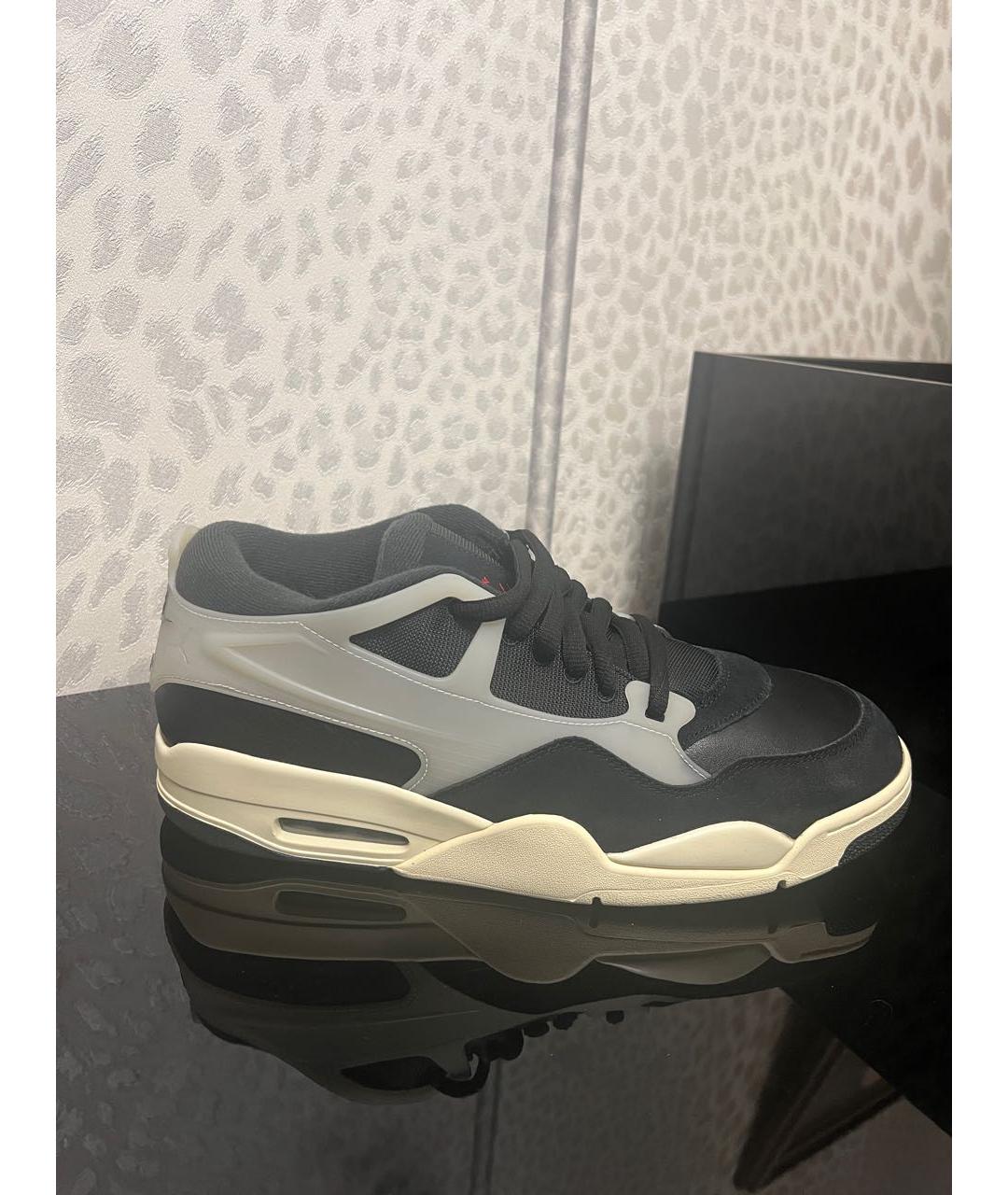 JORDAN Черные кожаные высокие кроссовки / кеды, фото 6