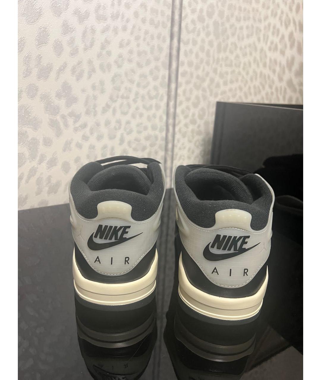 JORDAN Черные кожаные высокие кроссовки / кеды, фото 4