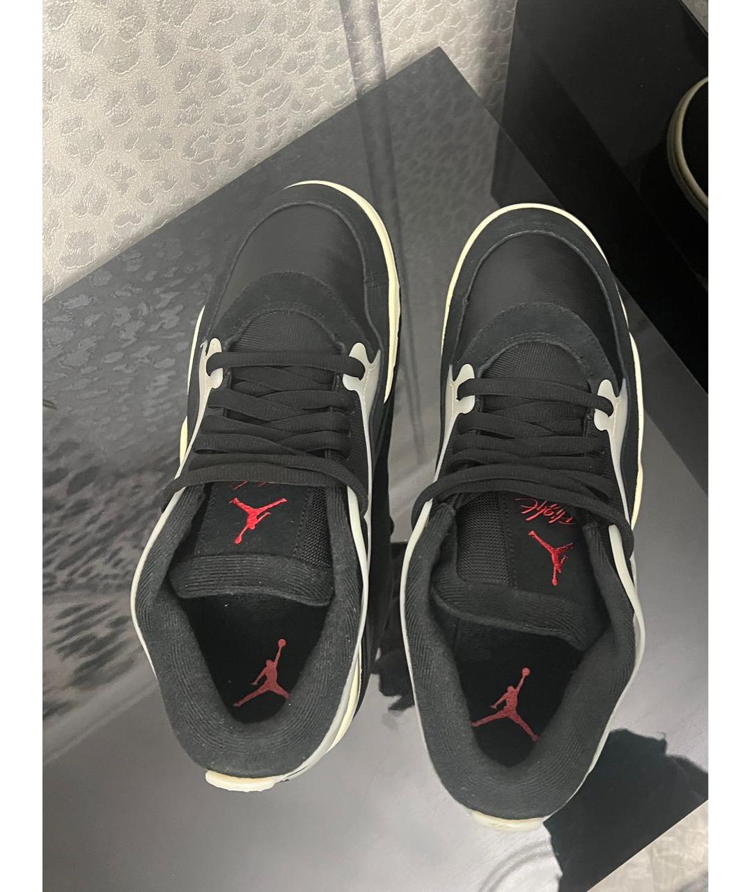 JORDAN Черные кожаные высокие кроссовки / кеды, фото 3