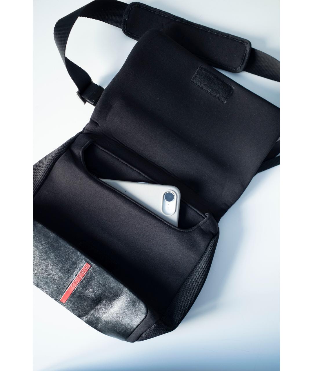 PRADA Черная синтетическая сумка через плечо, фото 7