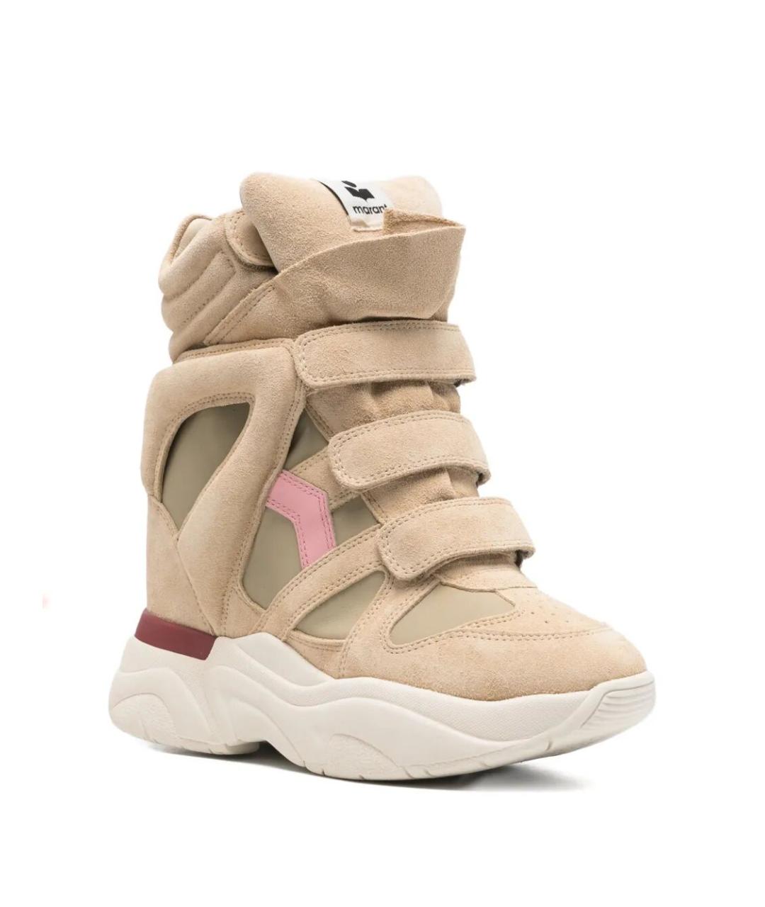 ISABEL MARANT Бежевые замшевые кроссовки, фото 2