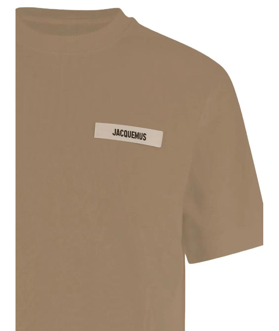 JACQUEMUS Бежевая хлопковая футболка, фото 3