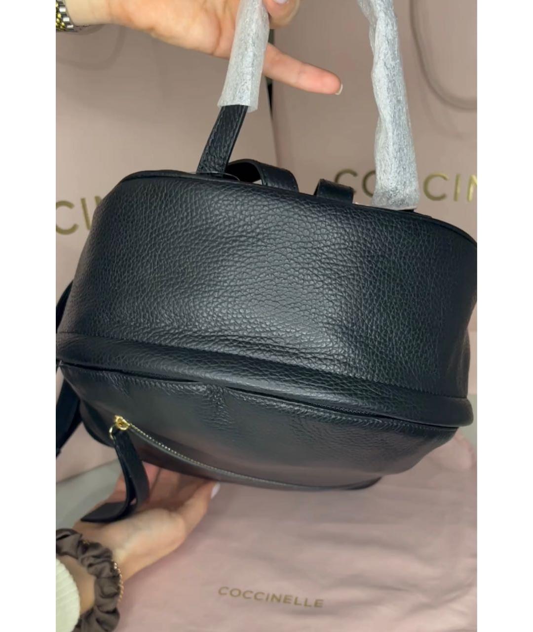 COCCINELLE Черный кожаный рюкзак, фото 4