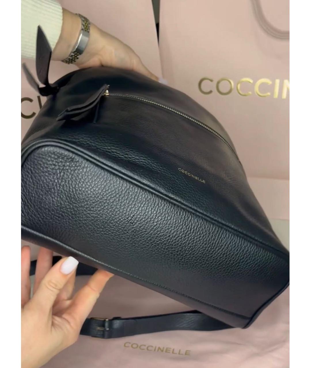 COCCINELLE Черный кожаный рюкзак, фото 3