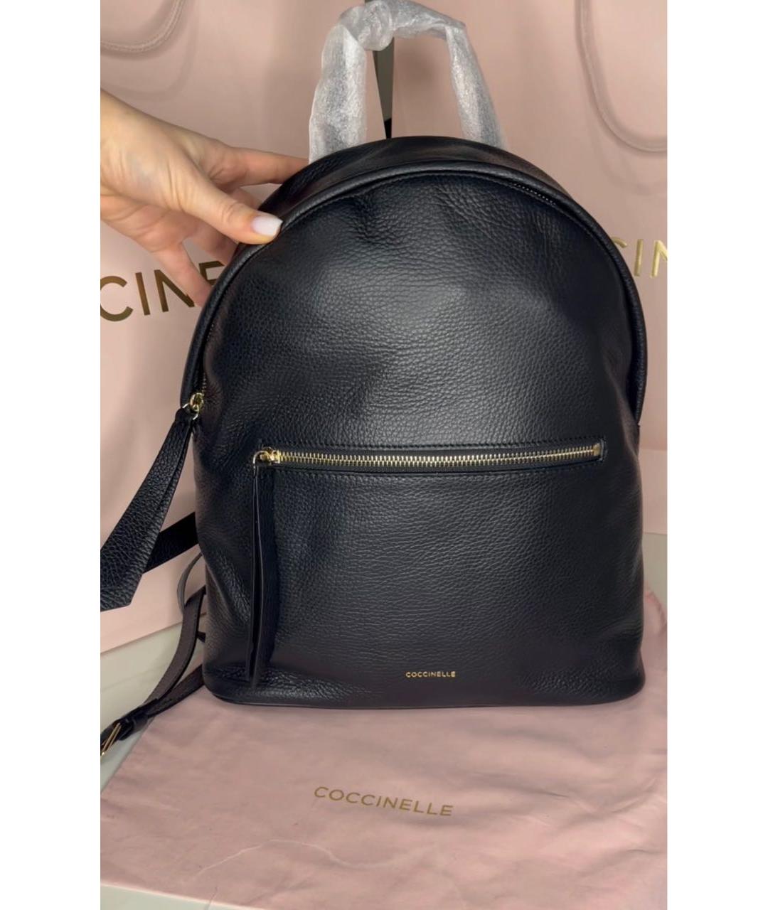 COCCINELLE Черный кожаный рюкзак, фото 7