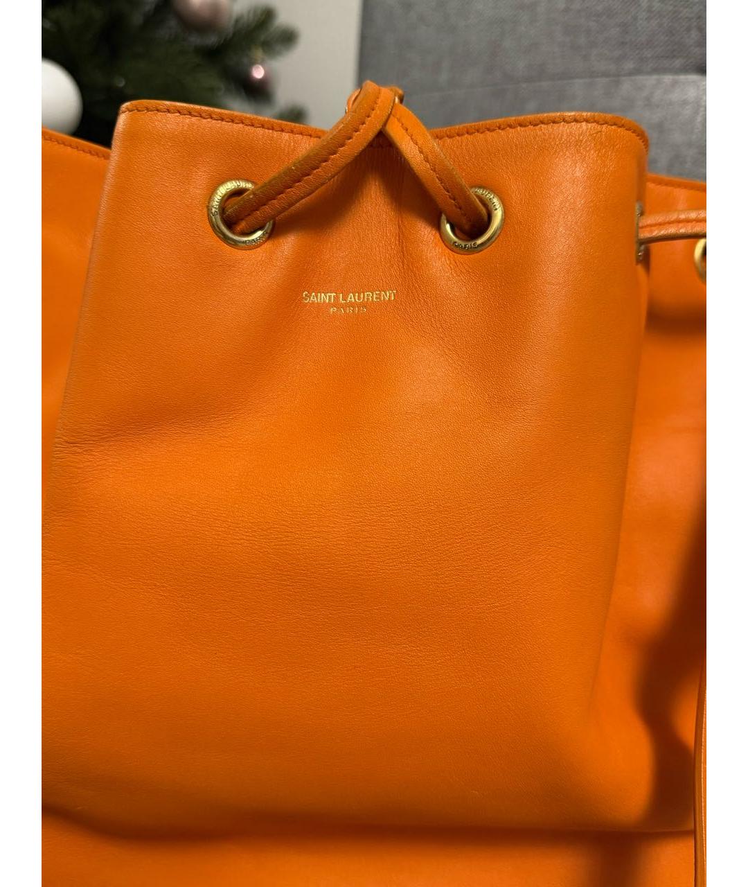 SAINT LAURENT Оранжевая кожаная сумка через плечо, фото 2