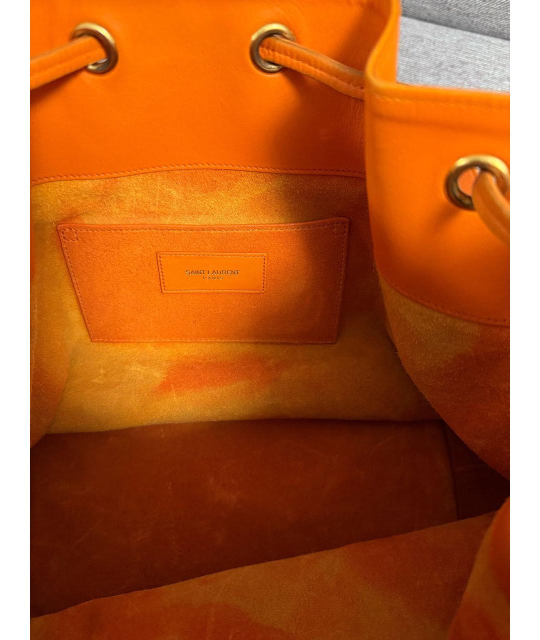 SAINT LAURENT Оранжевая кожаная сумка через плечо, фото 5