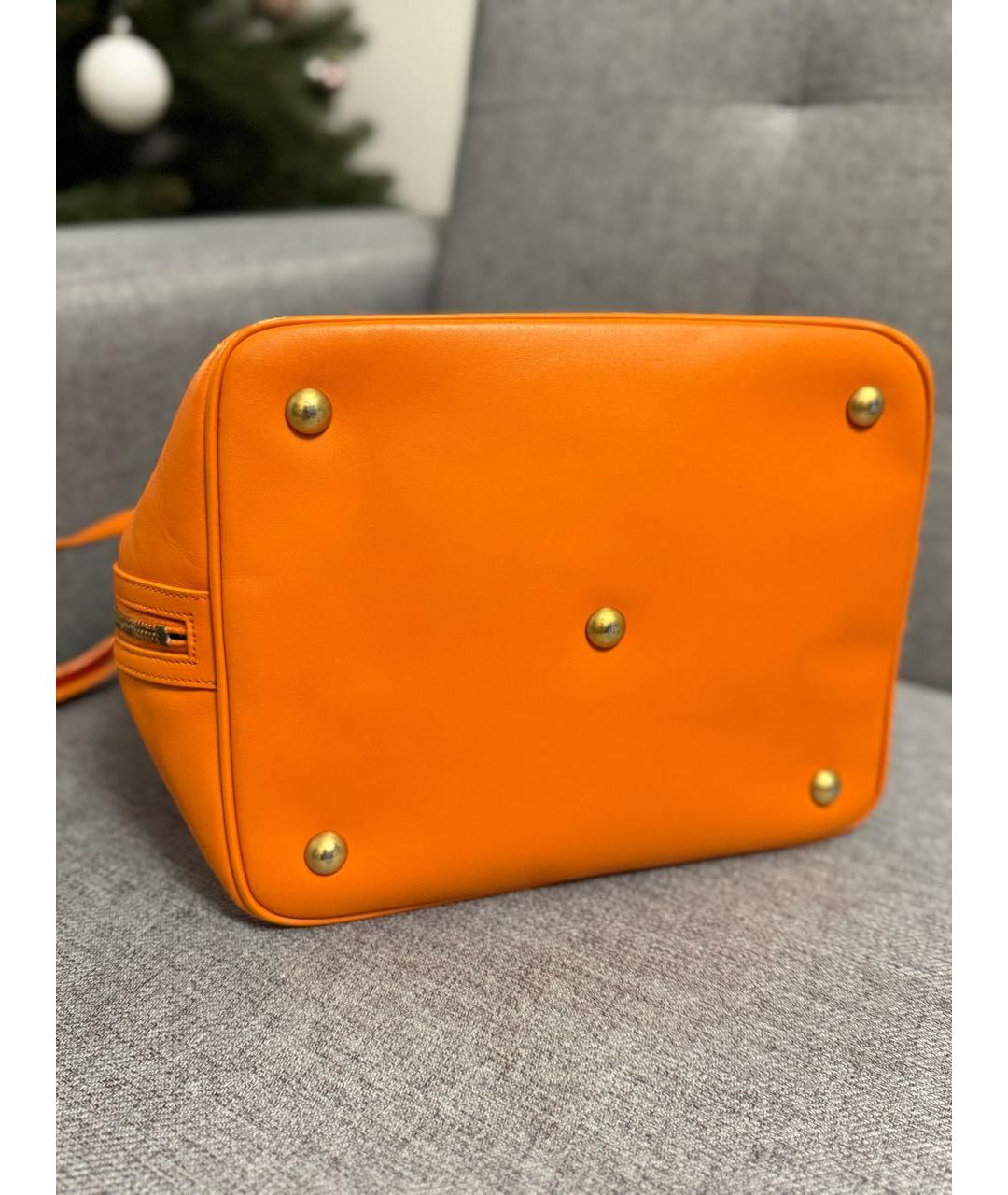 SAINT LAURENT Оранжевая кожаная сумка через плечо, фото 4