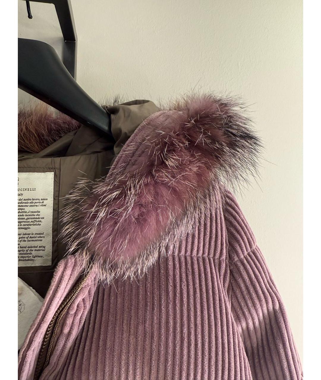 BRUNELLO CUCINELLI Розовый хлопковый пуховик, фото 2