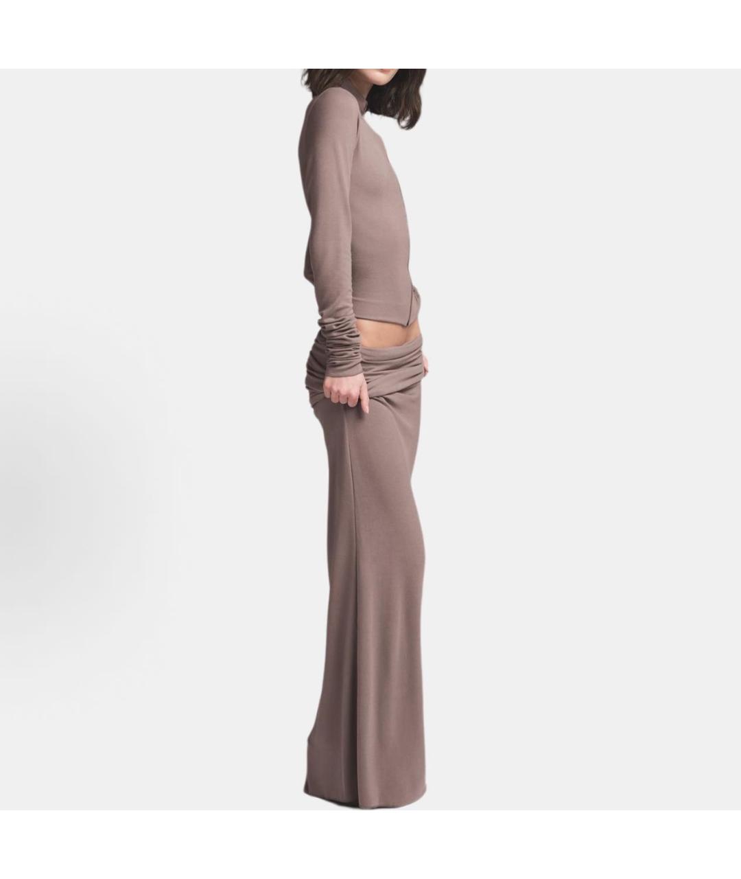 SKIMS Коричневый хлопко-эластановый кардиган, фото 5