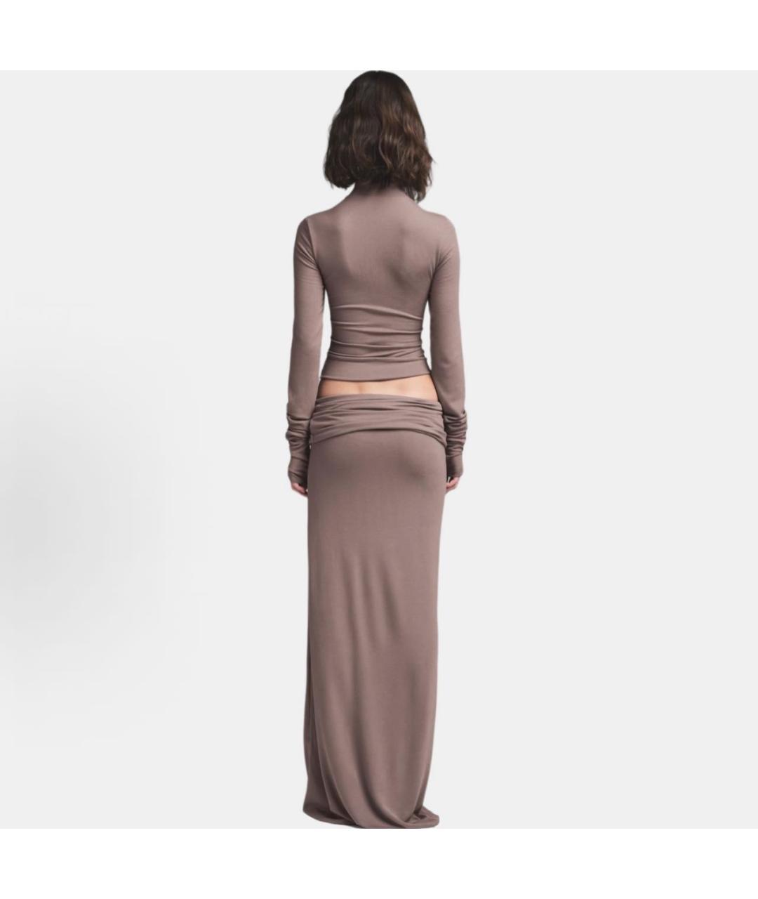 SKIMS Коричневый хлопко-эластановый кардиган, фото 2