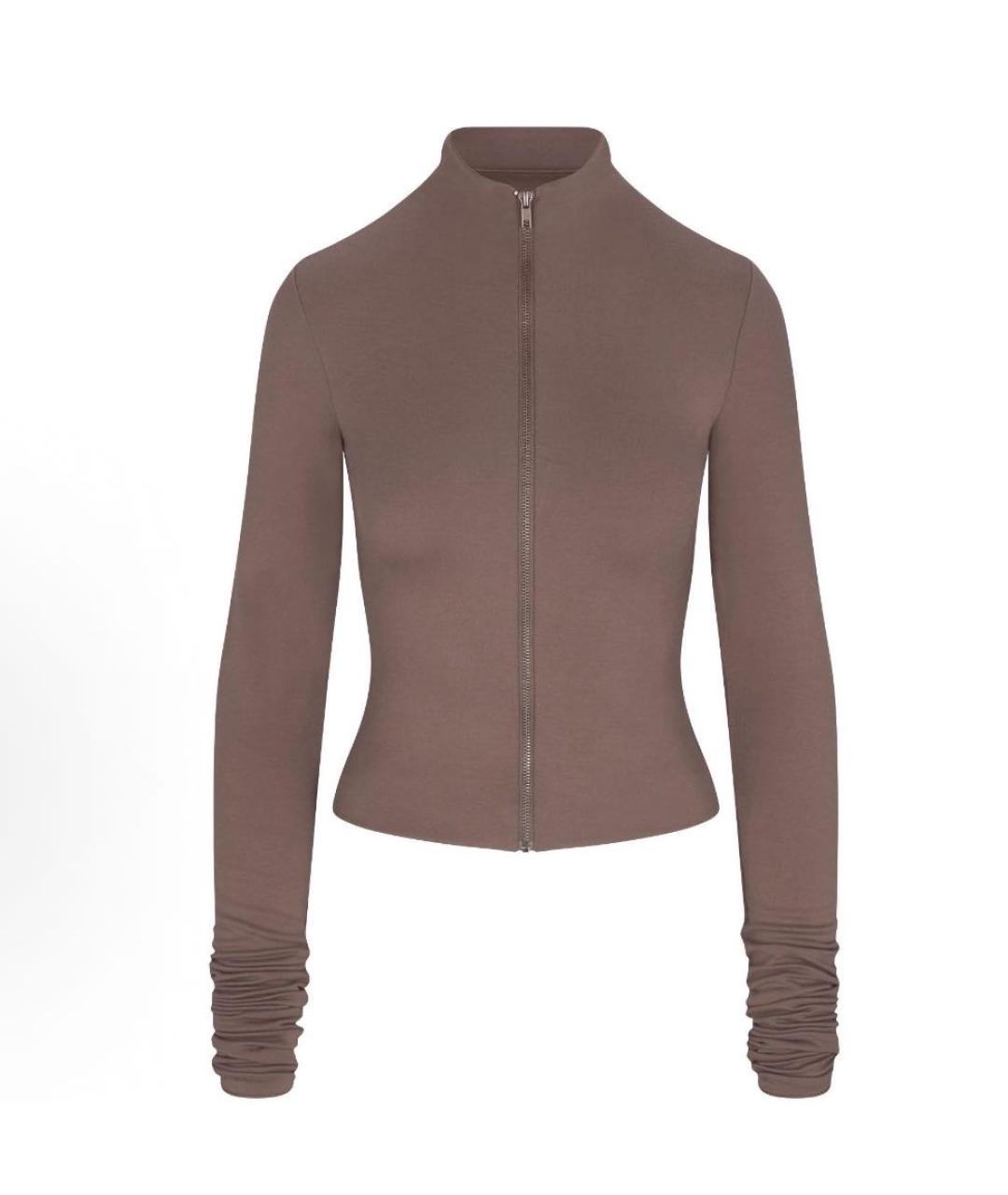 SKIMS Коричневый хлопко-эластановый кардиган, фото 6