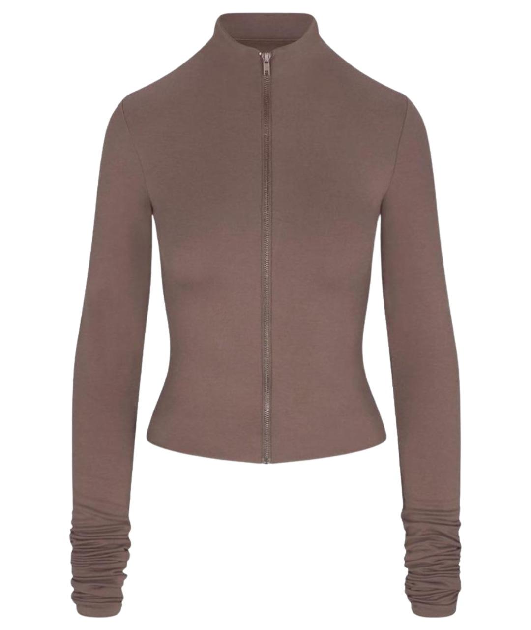 SKIMS Коричневый хлопко-эластановый кардиган, фото 1