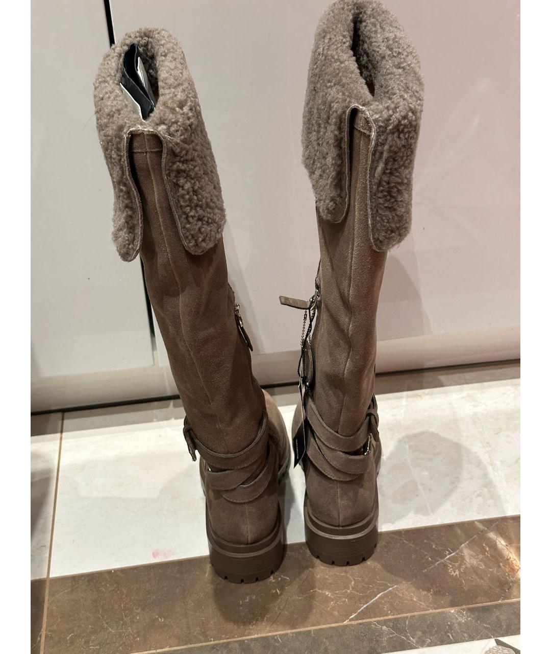 RALPH LAUREN Коричневые замшевые сапоги, фото 4