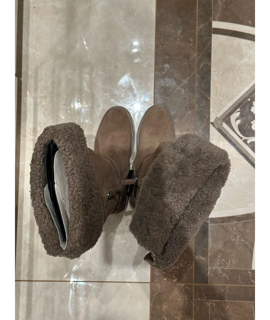 RALPH LAUREN Коричневые замшевые сапоги, фото 3