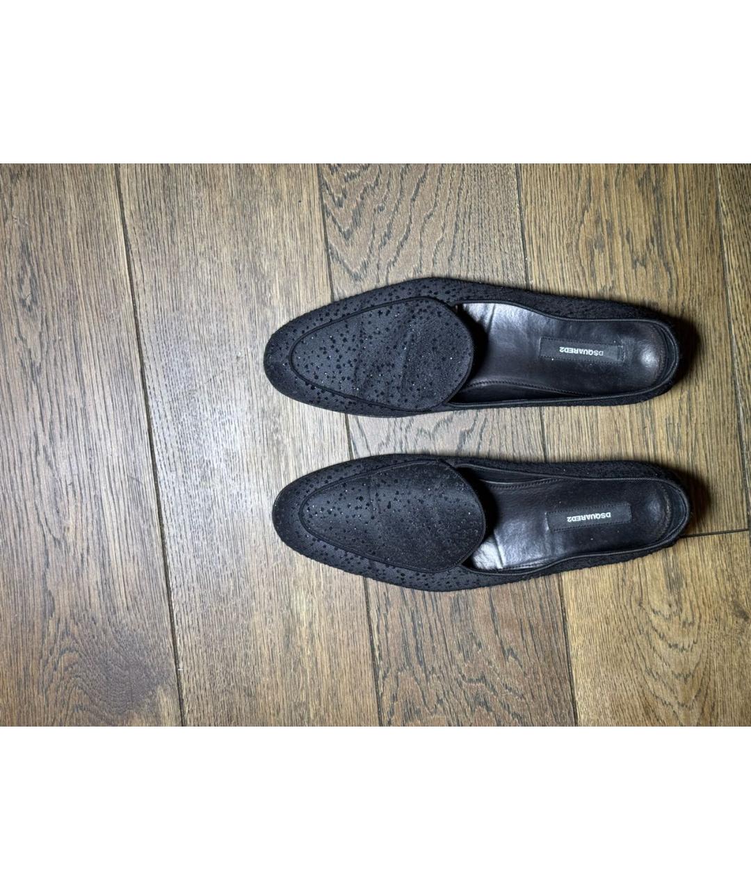 DSQUARED2 Черные текстильные лоферы, фото 2