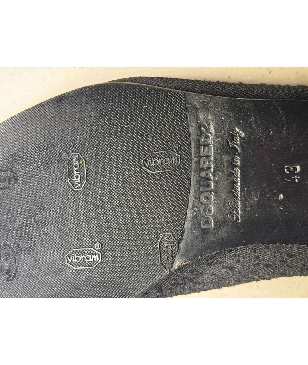 DSQUARED2 Черные текстильные лоферы, фото 6