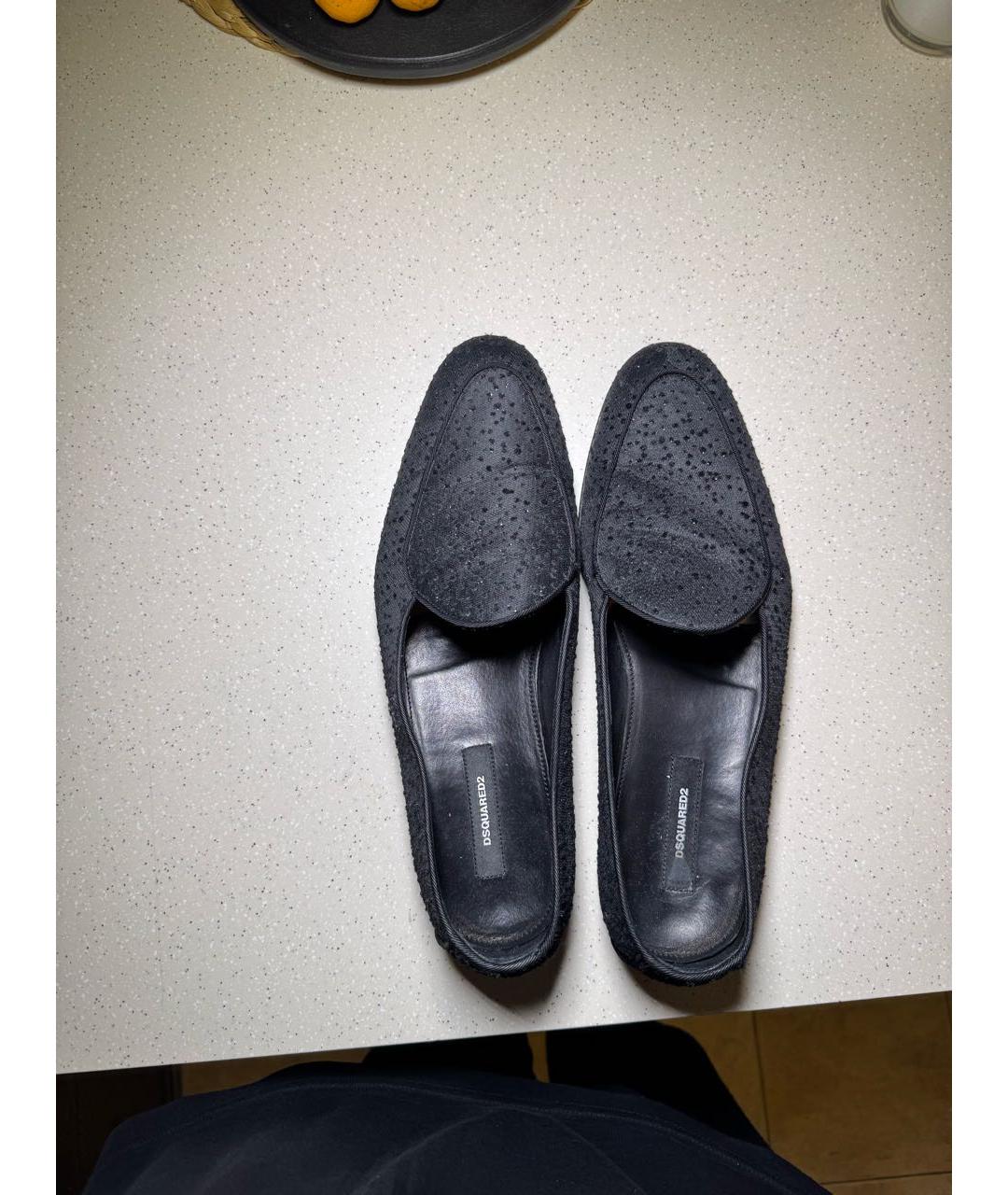 DSQUARED2 Черные текстильные лоферы, фото 3