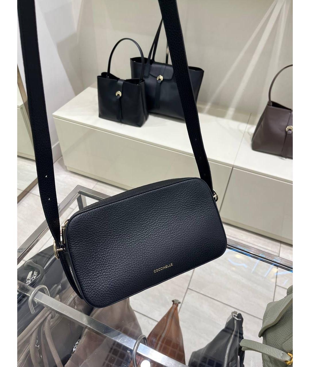 COCCINELLE Черная кожаная сумка через плечо, фото 2