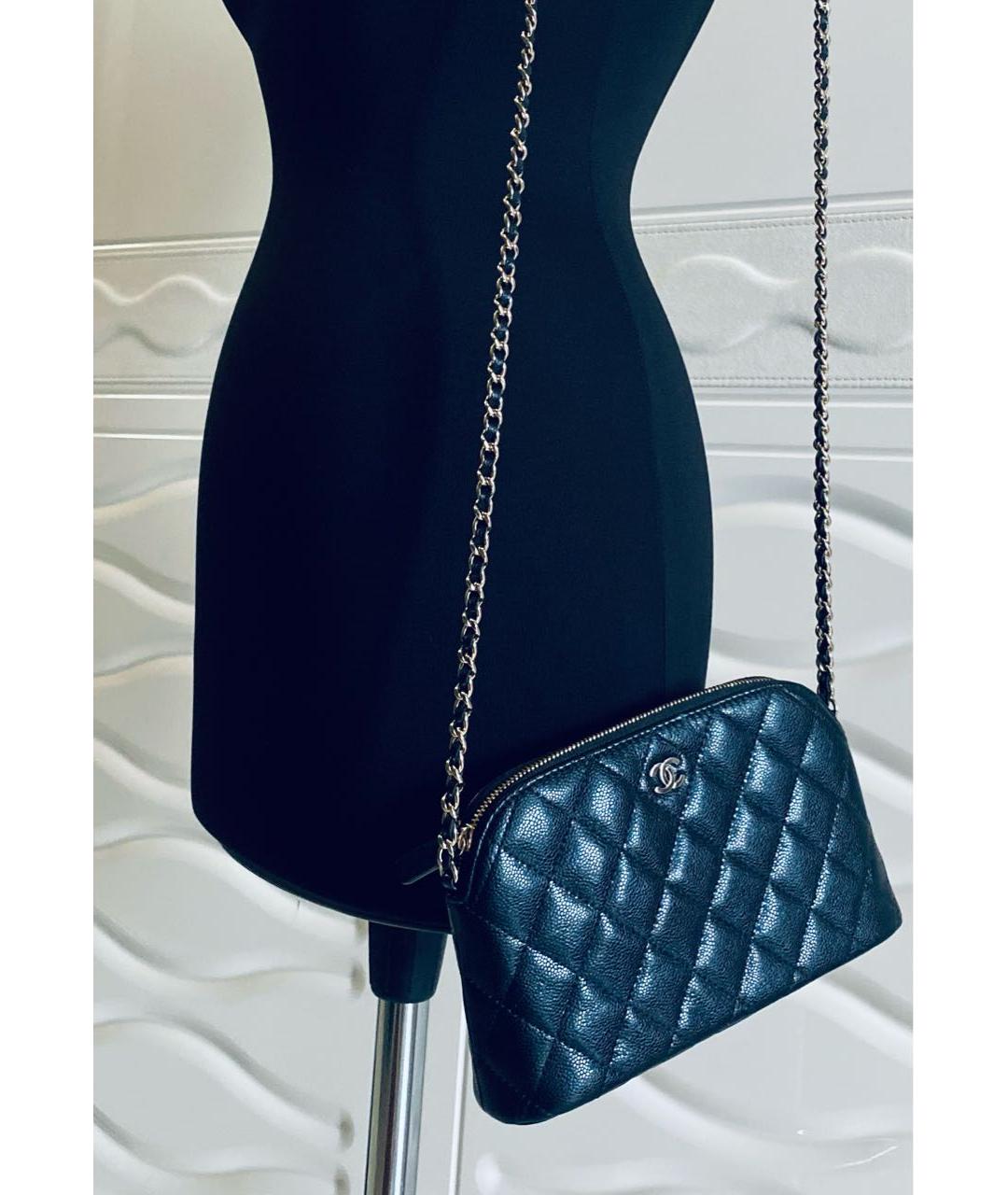 CHANEL Черная кожаная сумка через плечо, фото 6