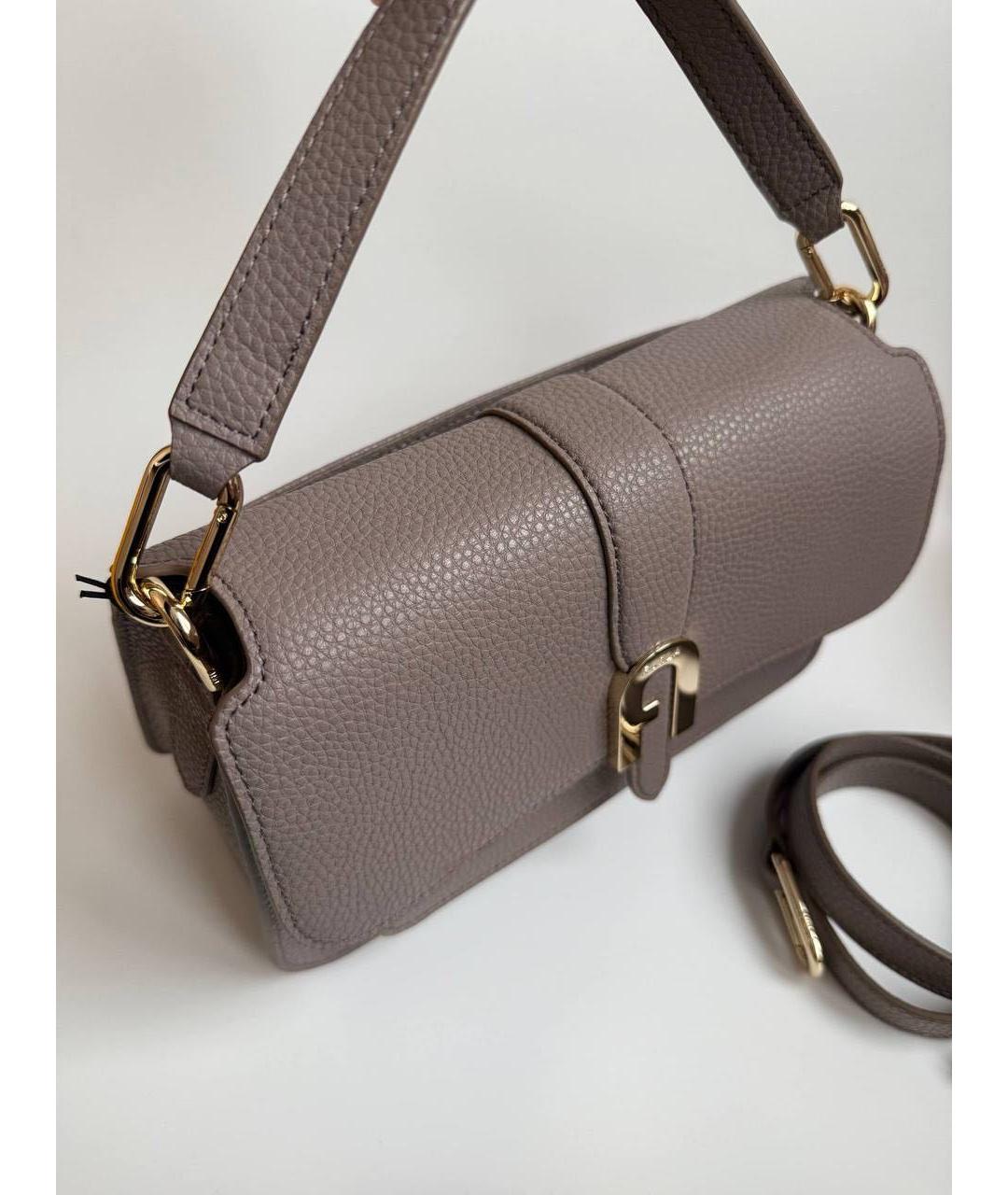 FURLA Бежевая кожаная сумка через плечо, фото 2