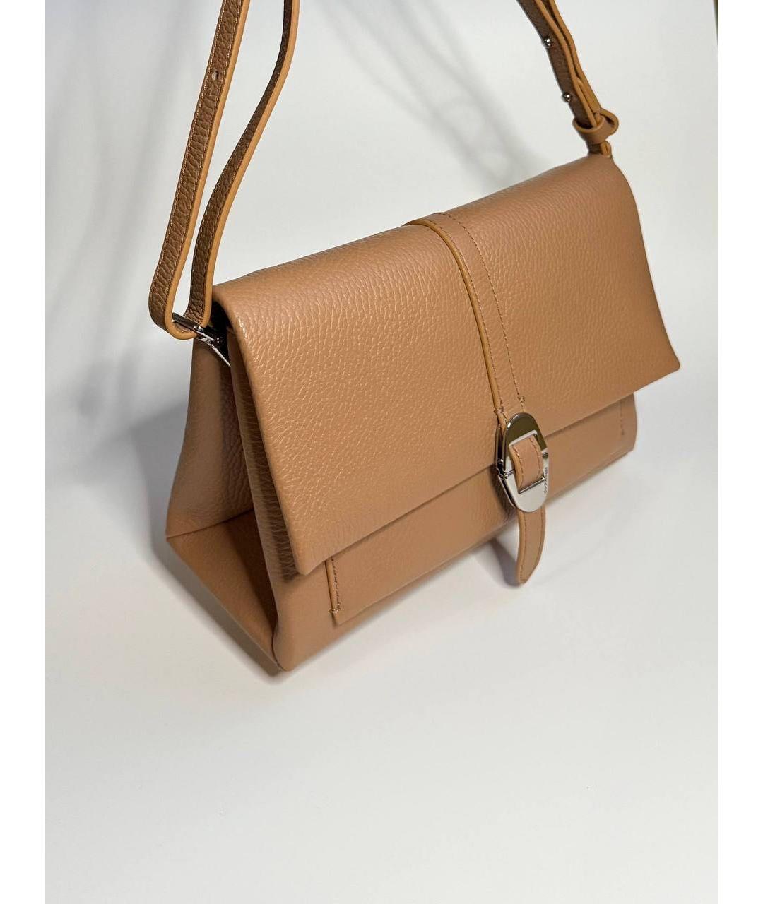 COCCINELLE Бежевая кожаная сумка через плечо, фото 2