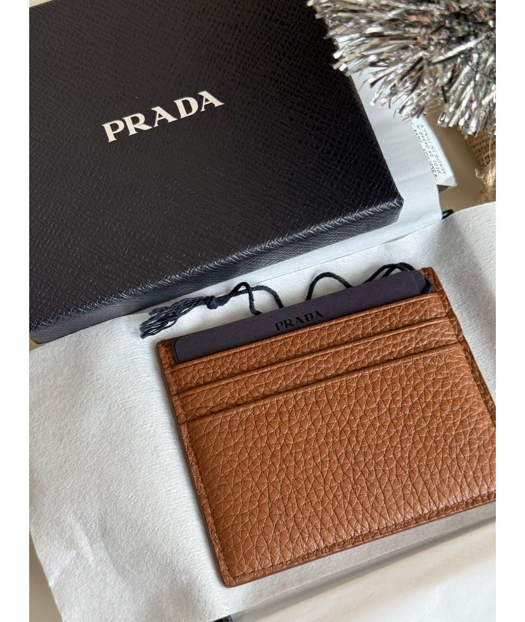 PRADA Коричневый кожаный кошелек, фото 3