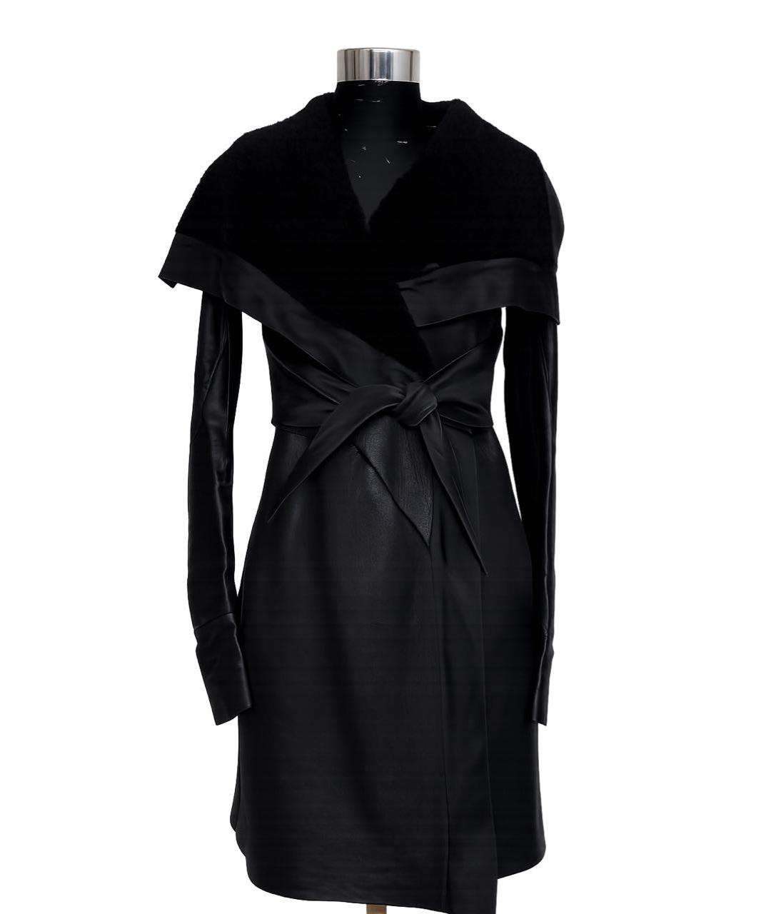 RICK OWENS Черная меховая дубленка, фото 4