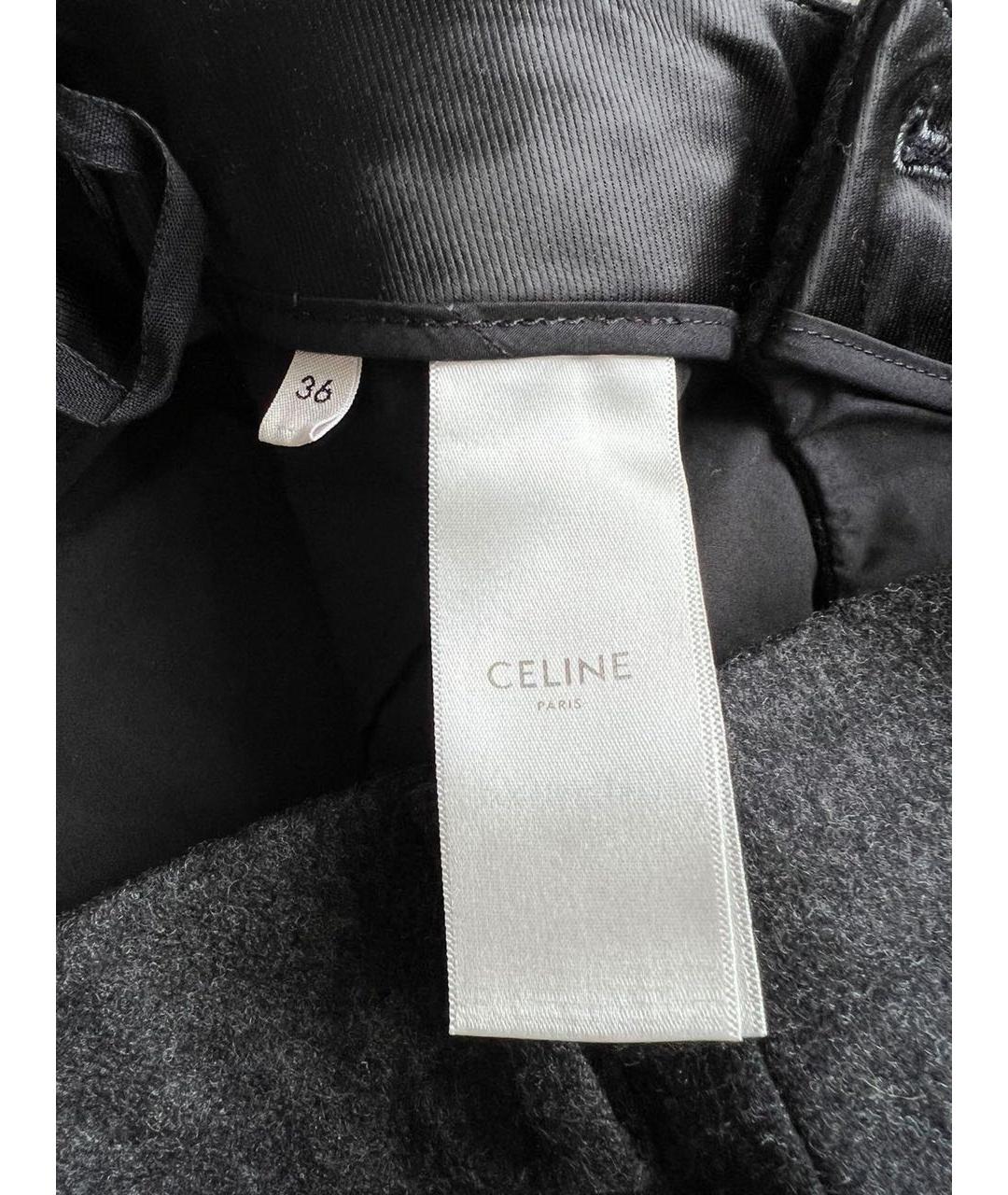 CELINE Антрацитовые брюки широкие, фото 8