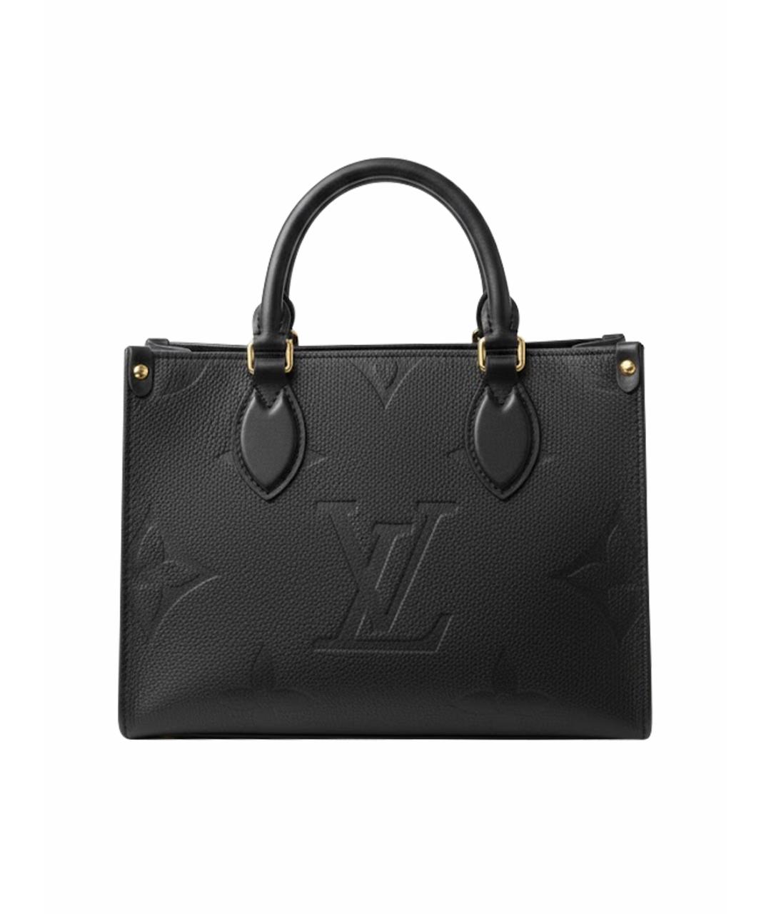 LOUIS VUITTON Черная кожаная сумка тоут, фото 1