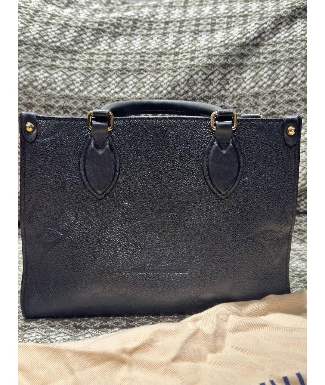 LOUIS VUITTON Черная кожаная сумка тоут, фото 5