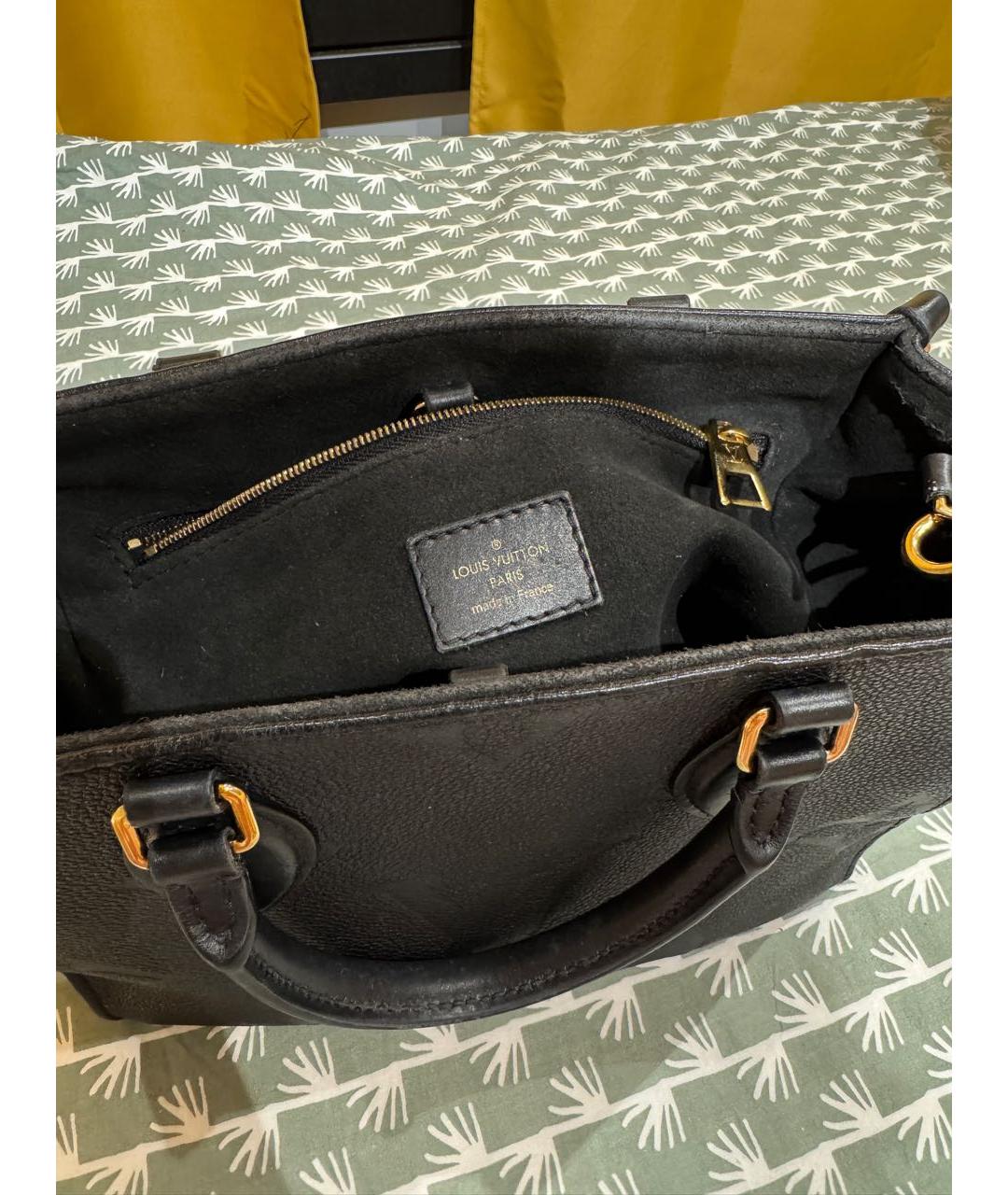 LOUIS VUITTON Черная кожаная сумка тоут, фото 4