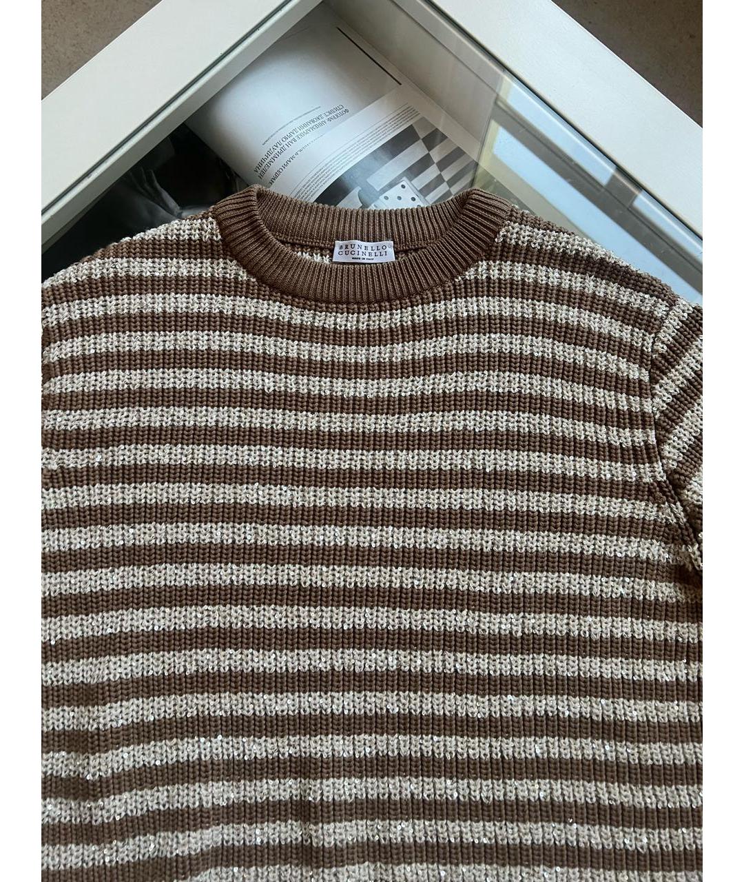 BRUNELLO CUCINELLI Коричневый джемпер / свитер, фото 2