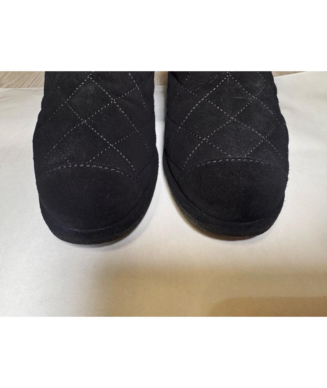 CHANEL Черные замшевые полусапоги, фото 5