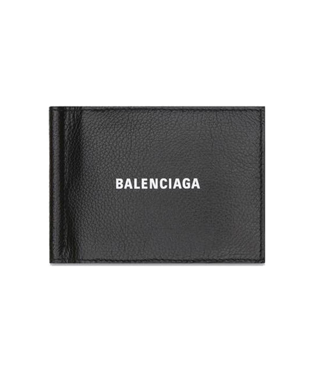 BALENCIAGA Черный кожаный кошелек, фото 1