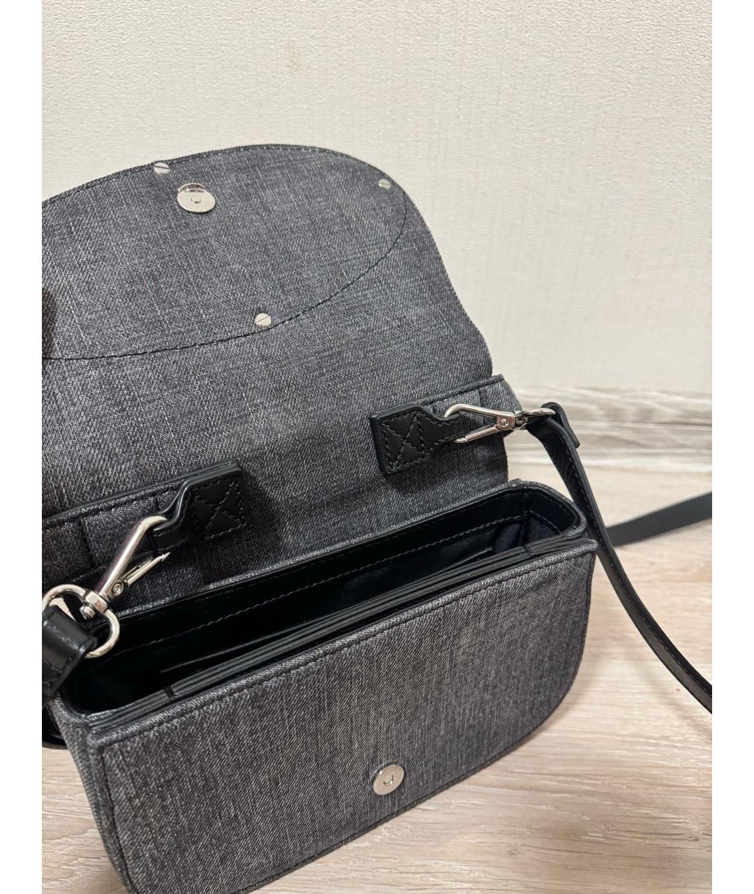 DIESEL Антрацитовая деним сумка через плечо, фото 4