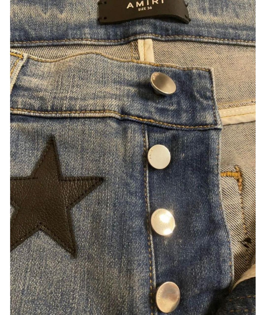 AMIRI Голубые хлопковые прямые джинсы, фото 7