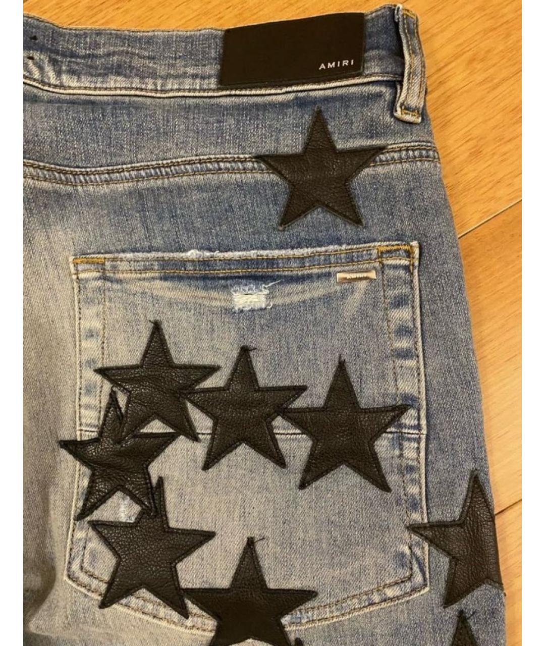 AMIRI Голубые хлопковые прямые джинсы, фото 3